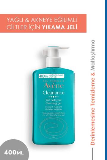 Avene Cleanance Yağlı ve Akneye Eğilimli Ciltler için Matlaştırıcı Etkili Temizleme Jeli 400 ml