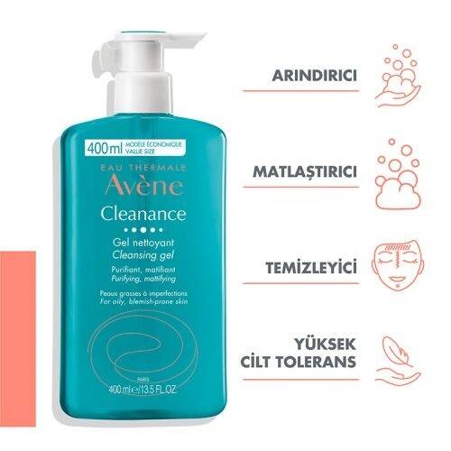 Avene Cleanance Yağlı ve Akneye Eğilimli Ciltler için Matlaştırıcı Etkili Temizleme Jeli 400 ml - 3