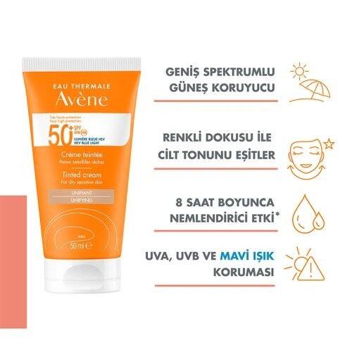 Avene Solaire SPF 50+ Renkli Güneş Kremi 50 ml - 3