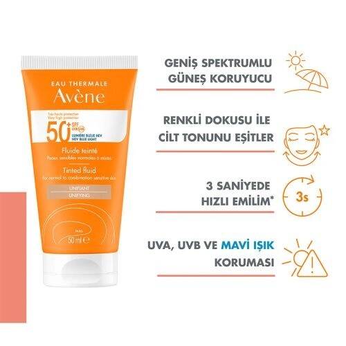 Avene Tinted Fluid Güneş Koruyucu Spf 50 50 Ml - 3
