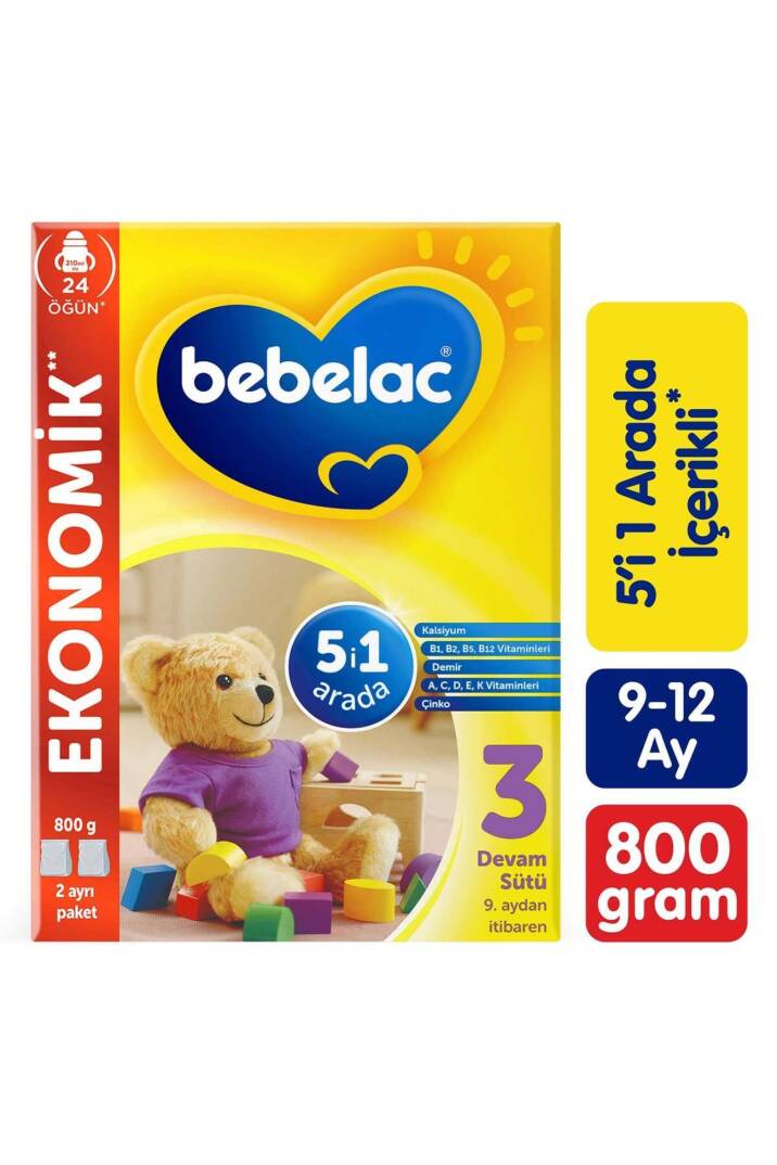 Bebelac 3 Devam Sütü 9 Ay+ 800 gr - 1