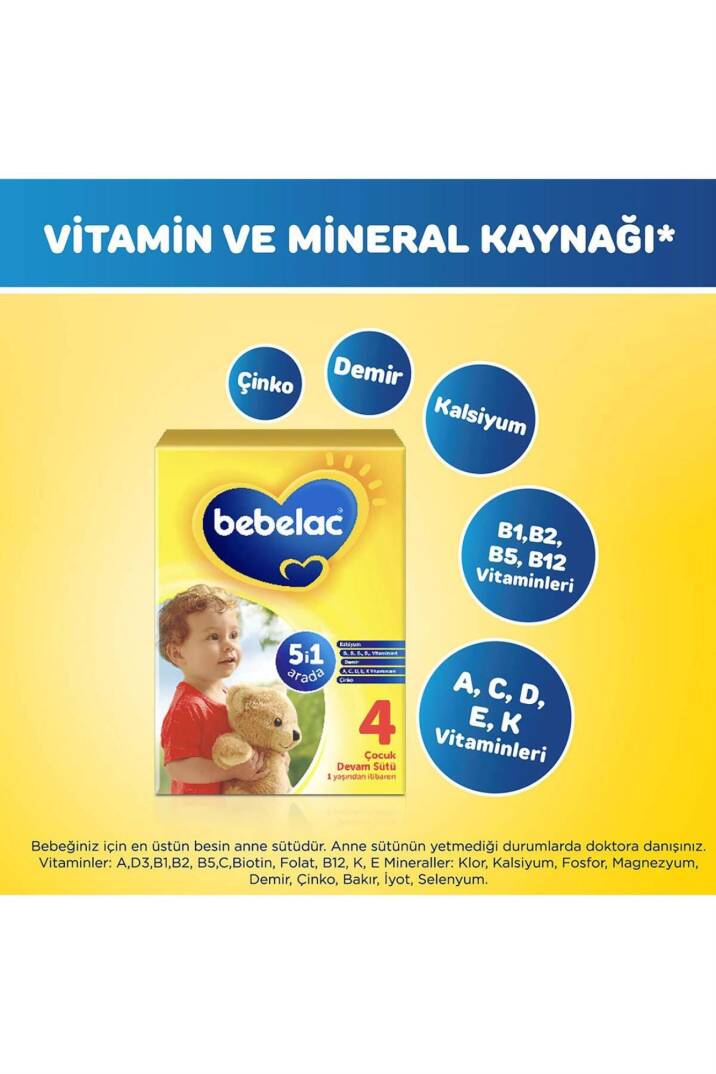 Bebelac 4 Çocuk Devam Sütü 1 Yaş+ 800 gr - 4