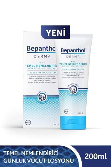Bepanthol Derma Temel Nemlendirici Vücut Losyonu 200 ml Kuru ve Hassas Ciltler