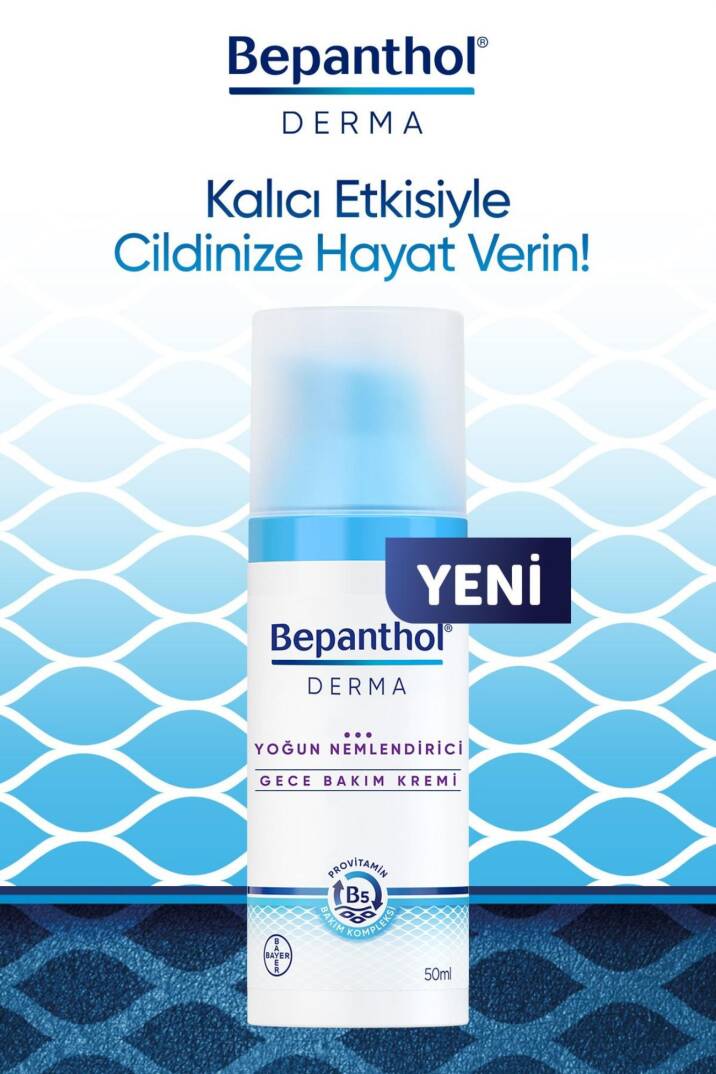 Bepanthol Derma Yoğun Nemlendirici Gece Bakım Kremi 50 ml Provitamin B5 Bakım Kompleksi - 3