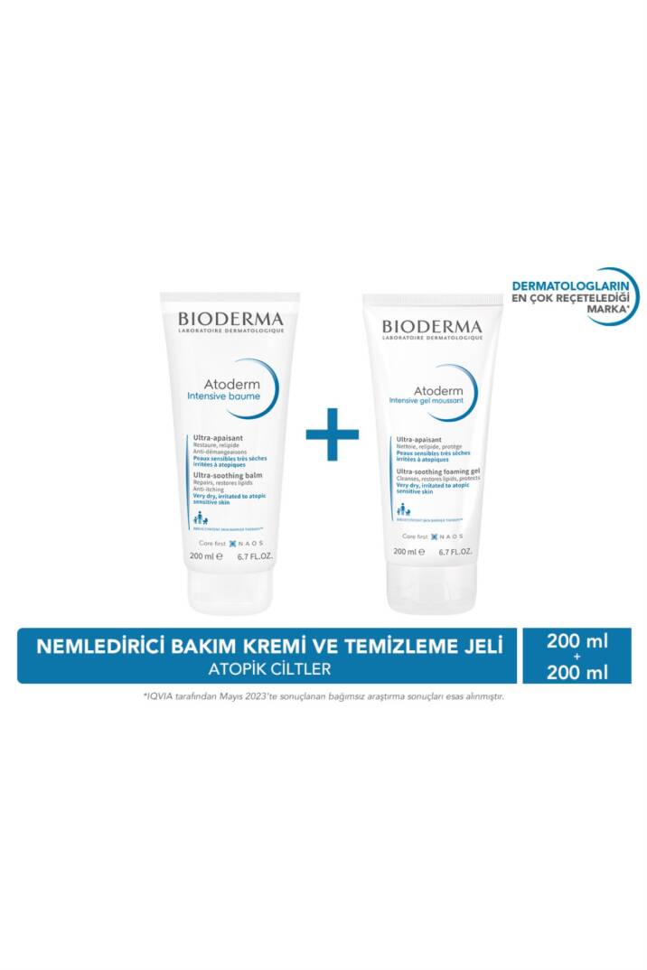 Bioderma Atoderm Intensive Balm 200 ml & Atoderm Intensive Foaming Gel 200 ml - 1