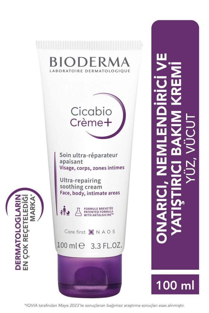 Bioderma Cicabio Cream+ Cilt Bariyeri Onarıcı Nemlendirici Yatıştırıcı Tüm Ciltler için Yüz Vücut Krem 100ml - 1