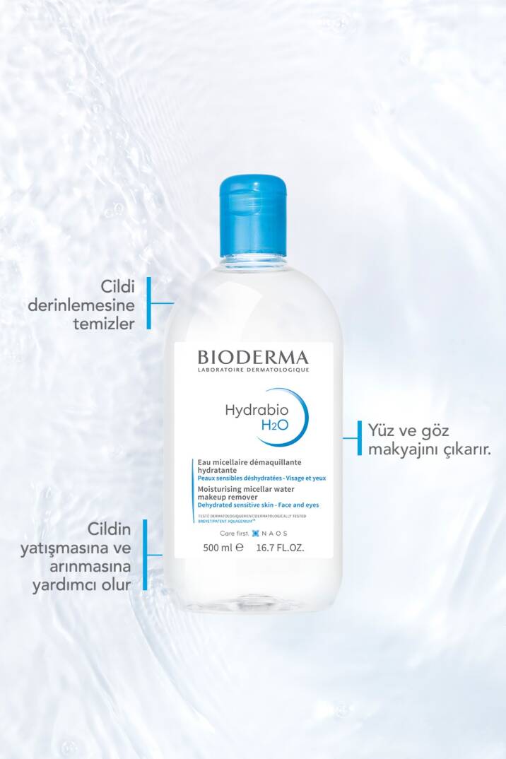 Bioderma Hydrabio H2O Micellar Makyaj Temizleme Suyu 2'li Set Nemlendirici Yüz ve Göz Çevresi 500 ml - 1