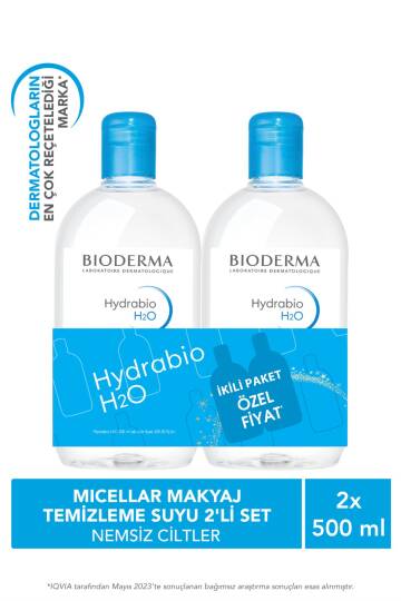 Bioderma Hydrabio H2O Micellar Makyaj Temizleme Suyu 2'li Set Nemlendirici Yüz ve Göz Çevresi 500 ml - 2