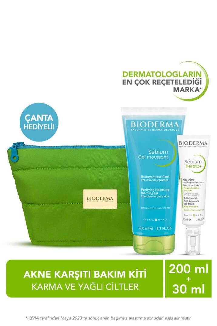 Bioderma Karma ve Yağlı Ciltler için Akne Karşıtı Bakım Kiti - 1
