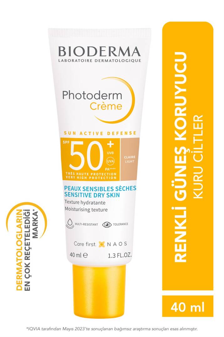 Bioderma Photoderm Cream Light Spf50 Kuru Ciltler Için Yüksek Korumalı Renkli Güneş Kremi 40 ml - 1