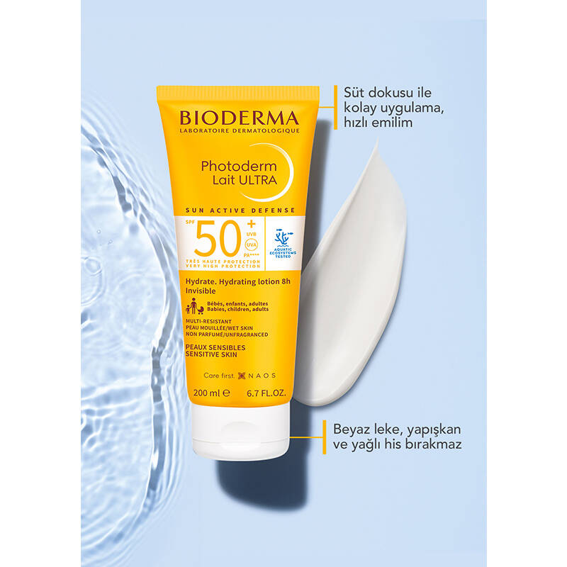 Bioderma Photoderm Lait Ultra SPF50+ Tüm Ciltler için Yüksek Koruma Süt Formda Yüz, Vücut Güneş Kremi 200 ml - 3