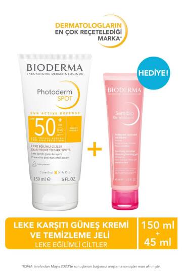 Bioderma Photoderm SPOT SPF50+ Leke Karşıtı Güneş Kremi & Sensibio Temizleme Jeli 45 ML