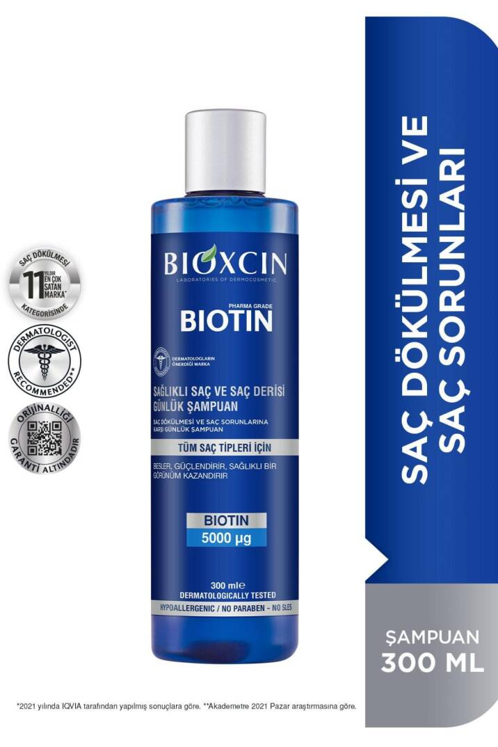 Bioxcin Biotin Şampuan 300 Ml Tüm Saç Tipleri - Hassas Saçlar Için - 1