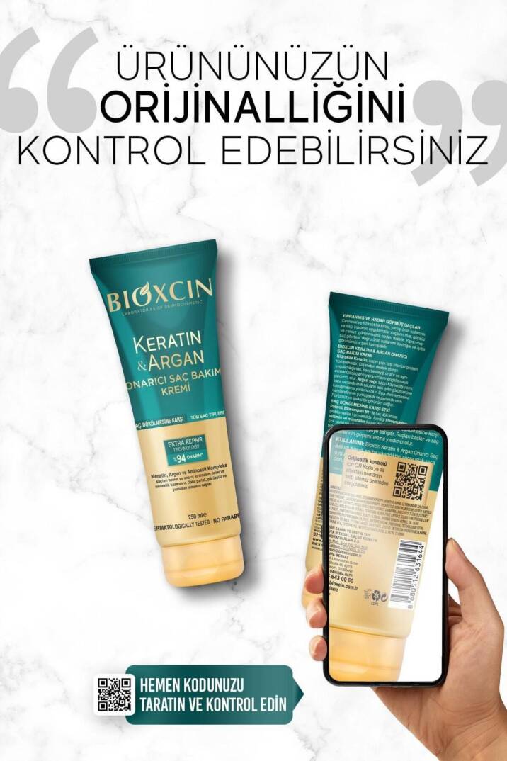 Bioxcin Keratin Argan Onarıcı Saç Bakım Kremi 250 Ml Yıpranmış Ve Hasar Görmüş Saçlar - 3