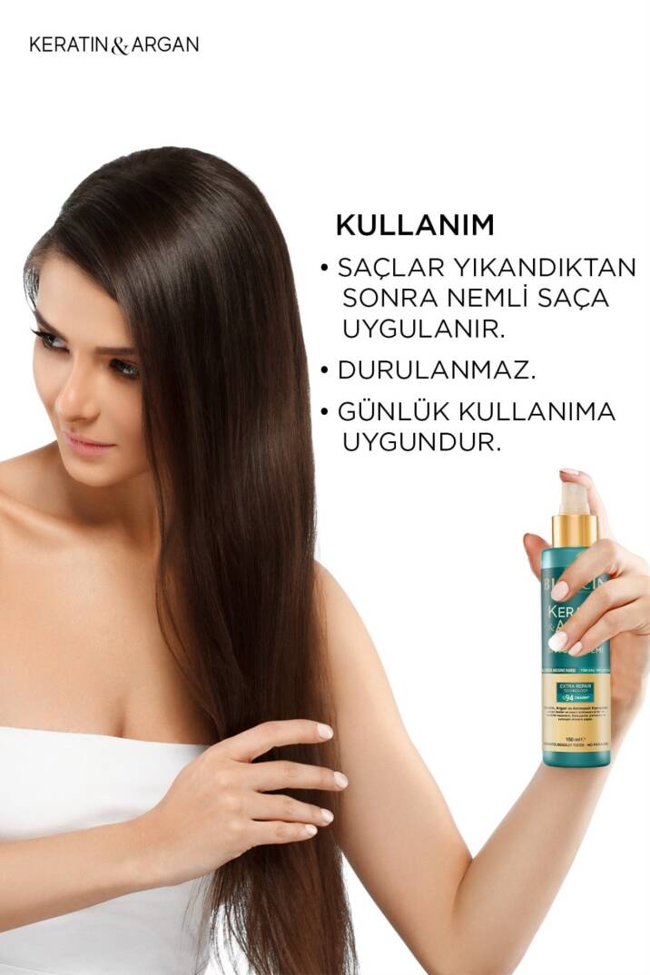 Bioxcin Keratin & Argan Onarıcı Sıvı Saç Bakım Kremi 150 Ml Yıpranmış Ve Hasar Görmüş Saçlar - 3
