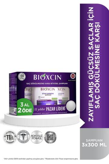 Bioxcin Siyah Sarımsak Şampuan 3x300 Ml - Saç Dökülmesi Şampuanı - 3
