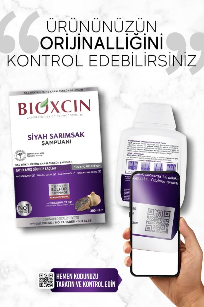 Bioxcin Siyah Sarımsaklı Şampuan 300 Ml - Dökülme Sarımsak Şampuanı - 2