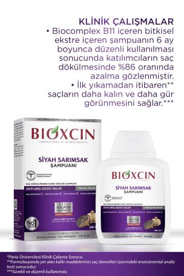 Bioxcin Siyah Sarımsaklı Şampuan 300 Ml - Dökülme Sarımsak Şampuanı - 3