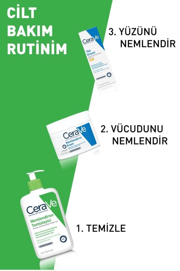 CeraVe Nemlendiren Temizleyici Seramid&Hyalüronik Asit Kuru & Normal Ciltler Yüz Vücut 473ml - 3