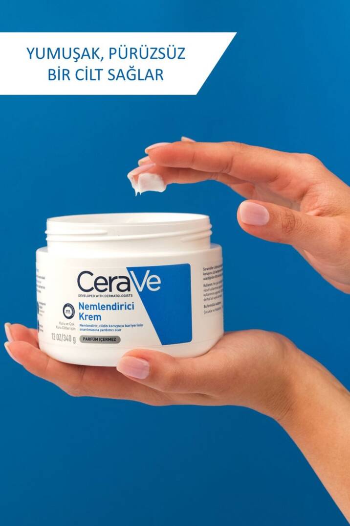CeraVe Nemlendirici Krem Kuru Ciltler Seramid ve Hyalüronik Asit İçerikli Yüz Vücut 340gr - 3