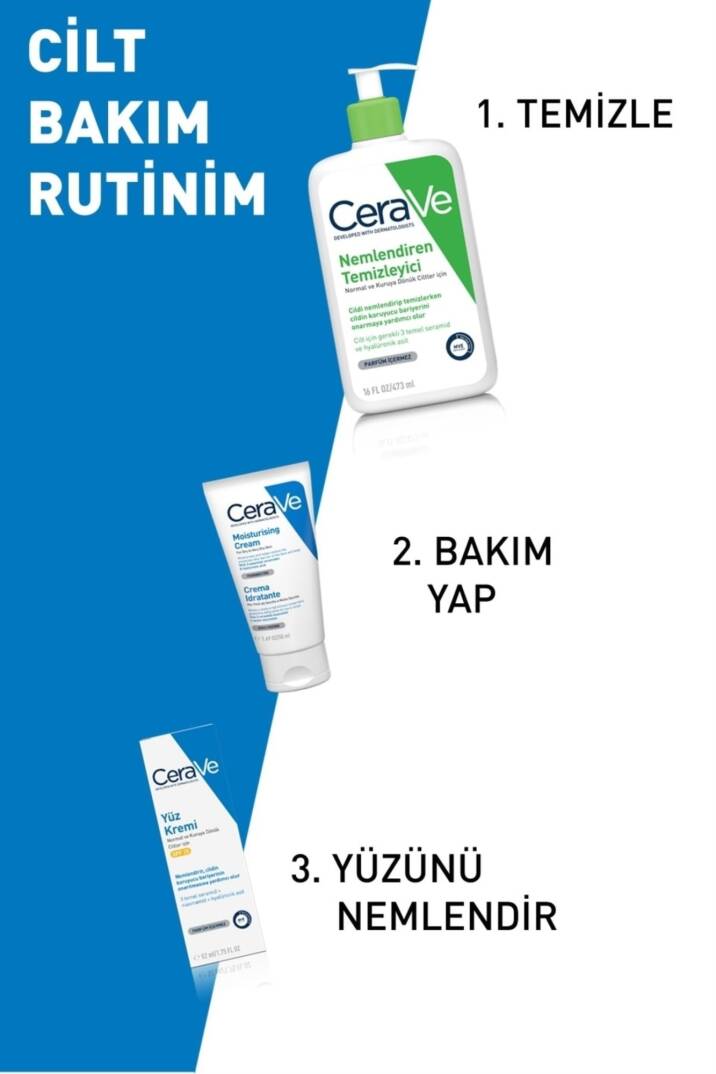 CeraVe Nemlendirici Krem Kuru Ciltler Seramid ve Hyalüronik Asit İçerikli Yüz Vücut 50ml - 3