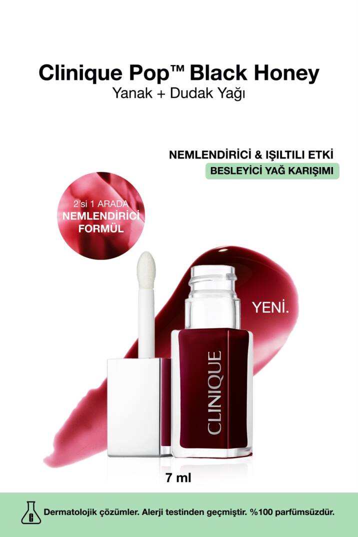 Clinique Pop Renklendirici Yanak ve Dudak Yağı Black Honey 7 ml - 1