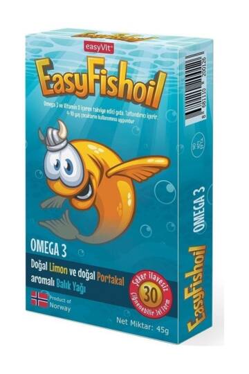 EasyFishoil Çocuk Portakal Aromalı 30 Çiğneme Tablet - 2