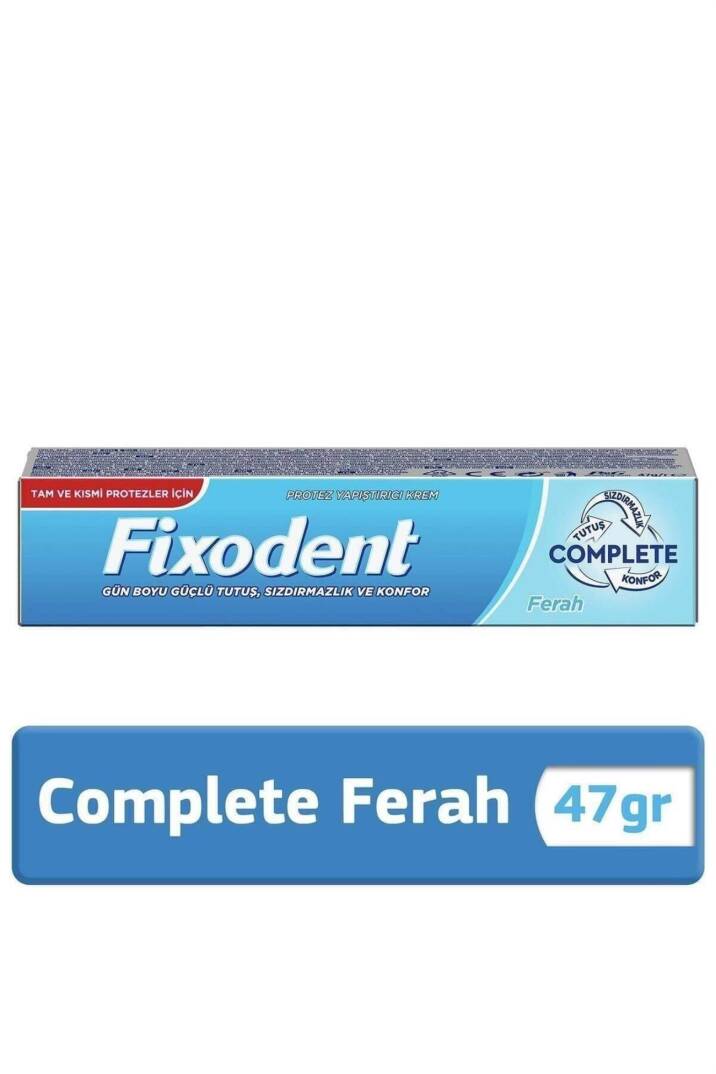 Fixodent  Complete Ferah Diş Protez Yapıştırıcı Krem 47gr - 1
