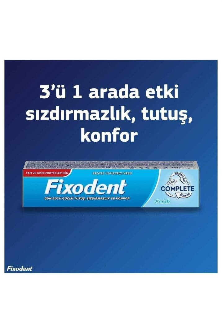 Fixodent  Complete Ferah Diş Protez Yapıştırıcı Krem 47gr - 4