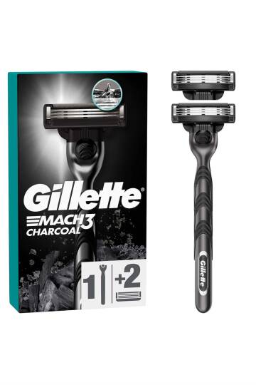 Gillette Mach3 Charcoal Tıraş Bıçağı 2 Yedekli Makine 2up