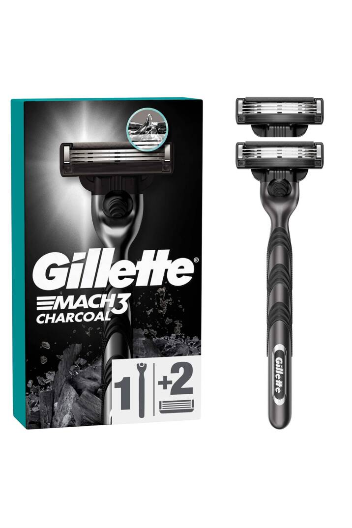 Gillette Mach3 Charcoal Tıraş Bıçağı 2 Yedekli Makine 2up - 1