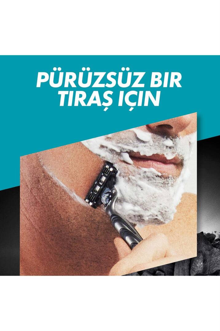 Gillette Mach3 Charcoal Tıraş Bıçağı 2 Yedekli Makine 2up - 3