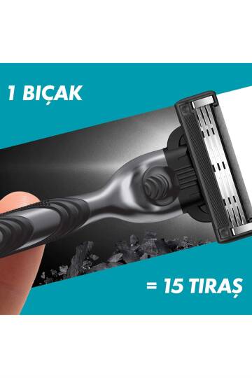 Gillette Mach3 Charcoal Tıraş Bıçağı 2 Yedekli Makine 2up - 5