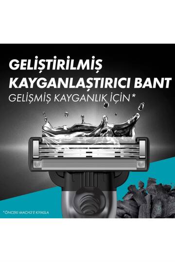 Gillette Mach3 Charcoal Tıraş Bıçağı 2 Yedekli Makine 2up - 6