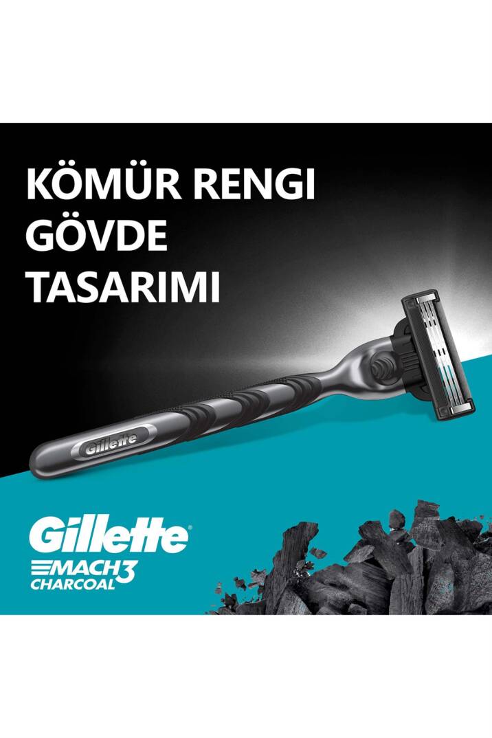 Gillette Mach3 Charcoal Tıraş Bıçağı 2 Yedekli Makine 2up - 8