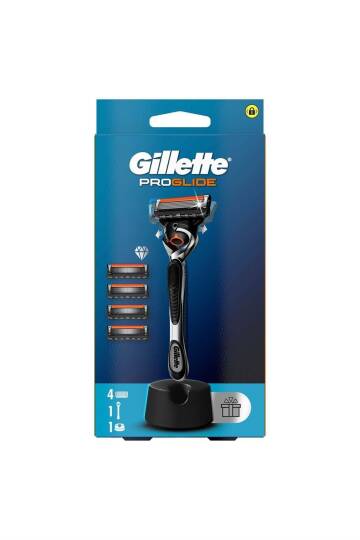 Gillette Proglide Tıraş Makinesi ve Yedek Bıçağı 4'lü + Tıraş Bıçağı Standı