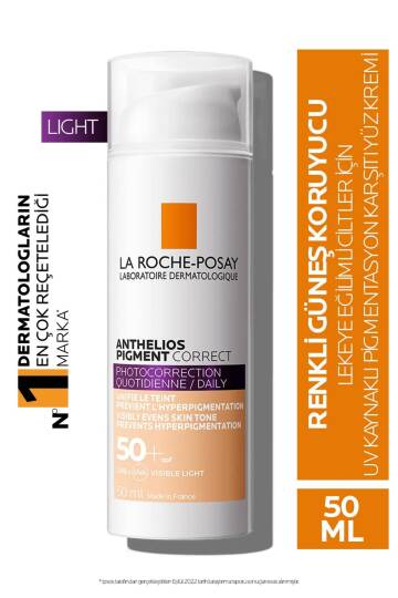 La Roche Posay Anthelios Pigment Correct Açık Ton Renkli Kırışıklık ve Leke Karşıtı Yüz Güneş Kremi