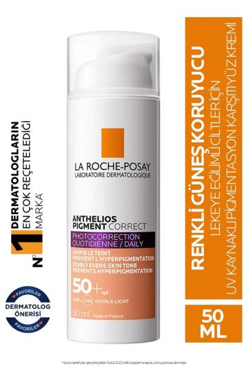 La Roche Posay Anthelios Pigment Correct Orta Ton Renkli Kırışıklık ve Leke Karşıtı Yüz Güneş Kremi