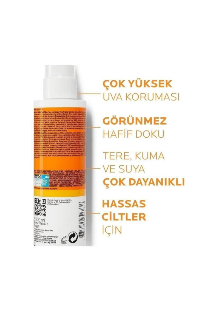 La Roche Posay Anthelios SPF50+ Invisible Yüksek Korumalı Vücut Güneş Kremi Spray 200ml - 2