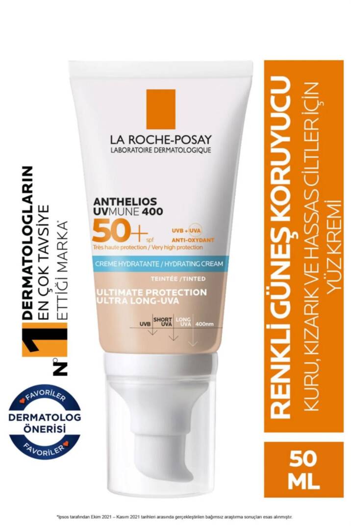 La Roche Posay Anthelios Uvmune SPF+50 Hassas Ciltler İçin Yüksek Korumalı Renkli Yüz Güneş Kremi - 1