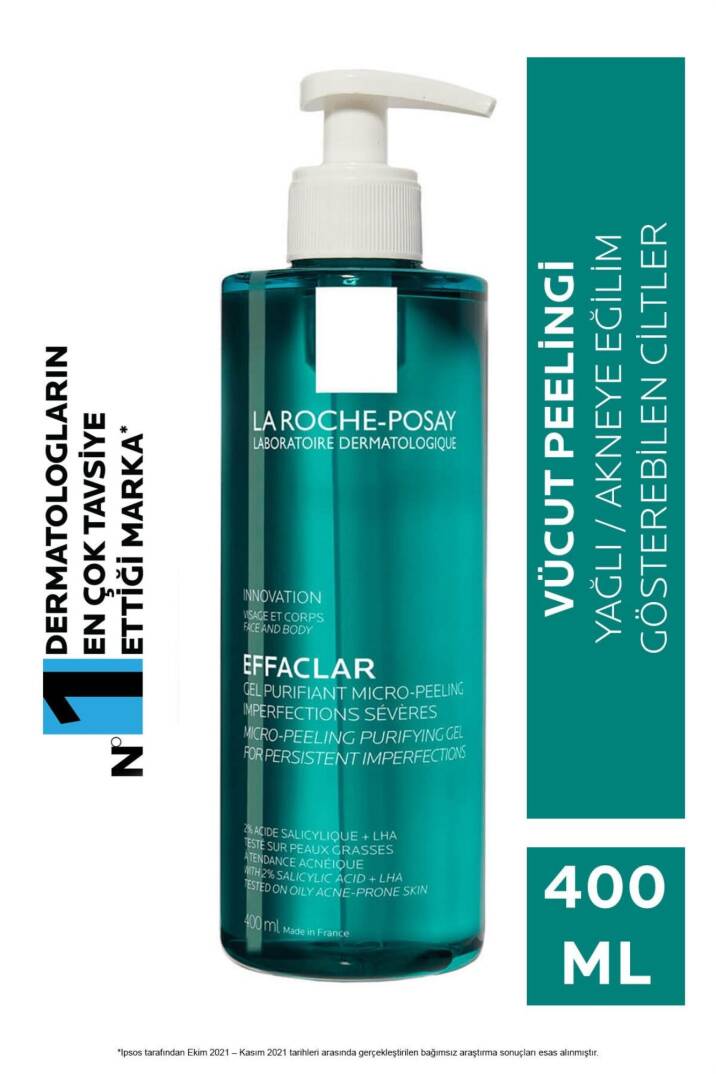 La Roche Posay Effaclar Mikro-peeling Arındırıcı Jel 400 ml- Akneye Eğilim Gösteren Ciltler - 1