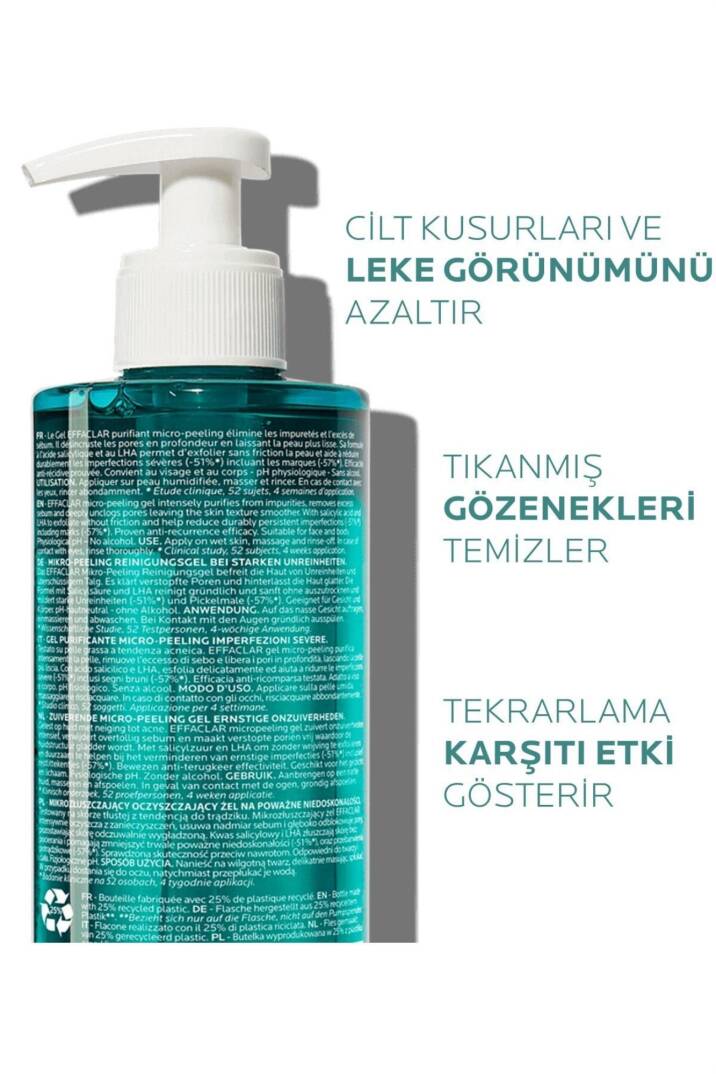 La Roche Posay Effaclar Mikro-peeling Arındırıcı Jel 400 ml- Akneye Eğilim Gösteren Ciltler - 2