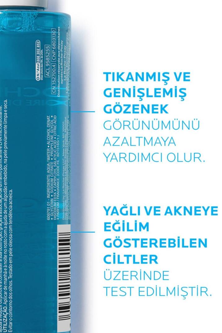 La Roche Posay Effaclar Mikro Soyucu Tonik Yağlı/Akneye Eğilim Gösteren Ciltler Ciltler Gözenek Sıkılaştırıcı 200ml - 3