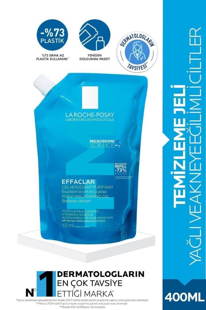La Roche Posay Effaclar Yağlı Ciltler Için Temizleme Jeli Refill 400ml - 1