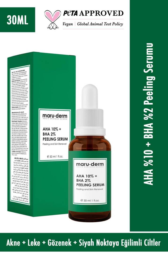 Maruderm Aha %10 + Bha %2 Leke Karşıtı & Cilt Tonu Eşitleyici Peeling Maske Cilt Bakım Serumu 30 Ml - 1