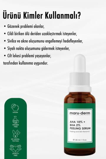 Maruderm Aha %10 + Bha %2 Leke Karşıtı & Cilt Tonu Eşitleyici Peeling Maske Cilt Bakım Serumu 30 Ml - 4