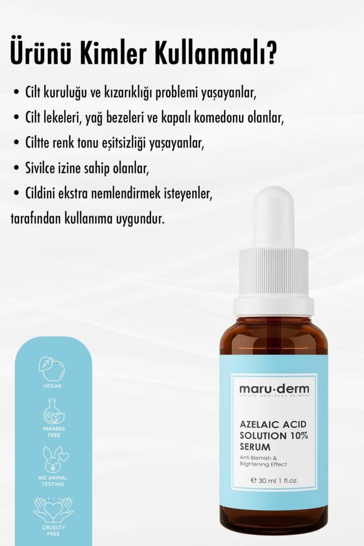 Maruderm Azelaik Asit Solüsyon %10 Aydınlatıcı Leke Karşıtı Cilt Bakım Serumu 30 Ml - 4