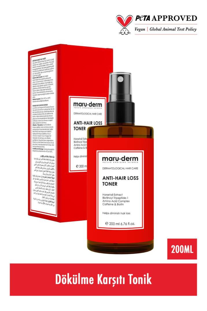 Maruderm Biotin Kafein Dökülme Karşıtı Saç Toniği Sağlıklı Uzamaya Yardımcı Vegan 200 ml - 3