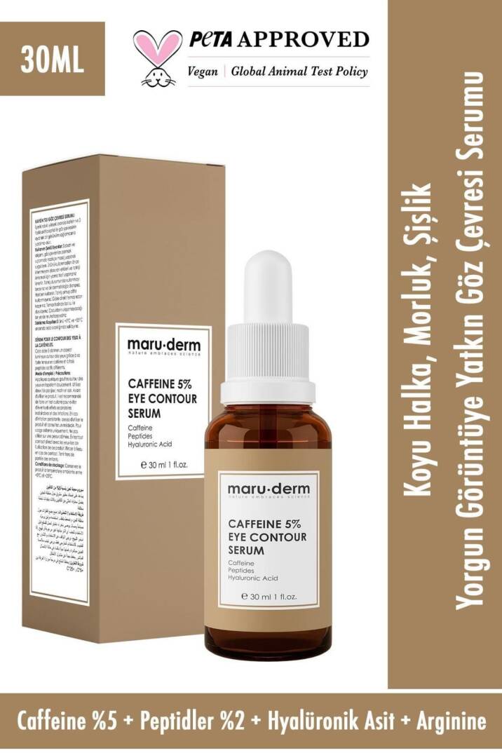 Maruderm Caffeine %5 + Peptides + Hyalüronik Asit Göz Çevresi Serumu 30 ml - 4