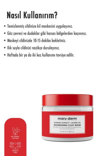 Maruderm Ginseng Özü Jojoba Yağı Besleyici Kil Maskesi 100 ml - 3